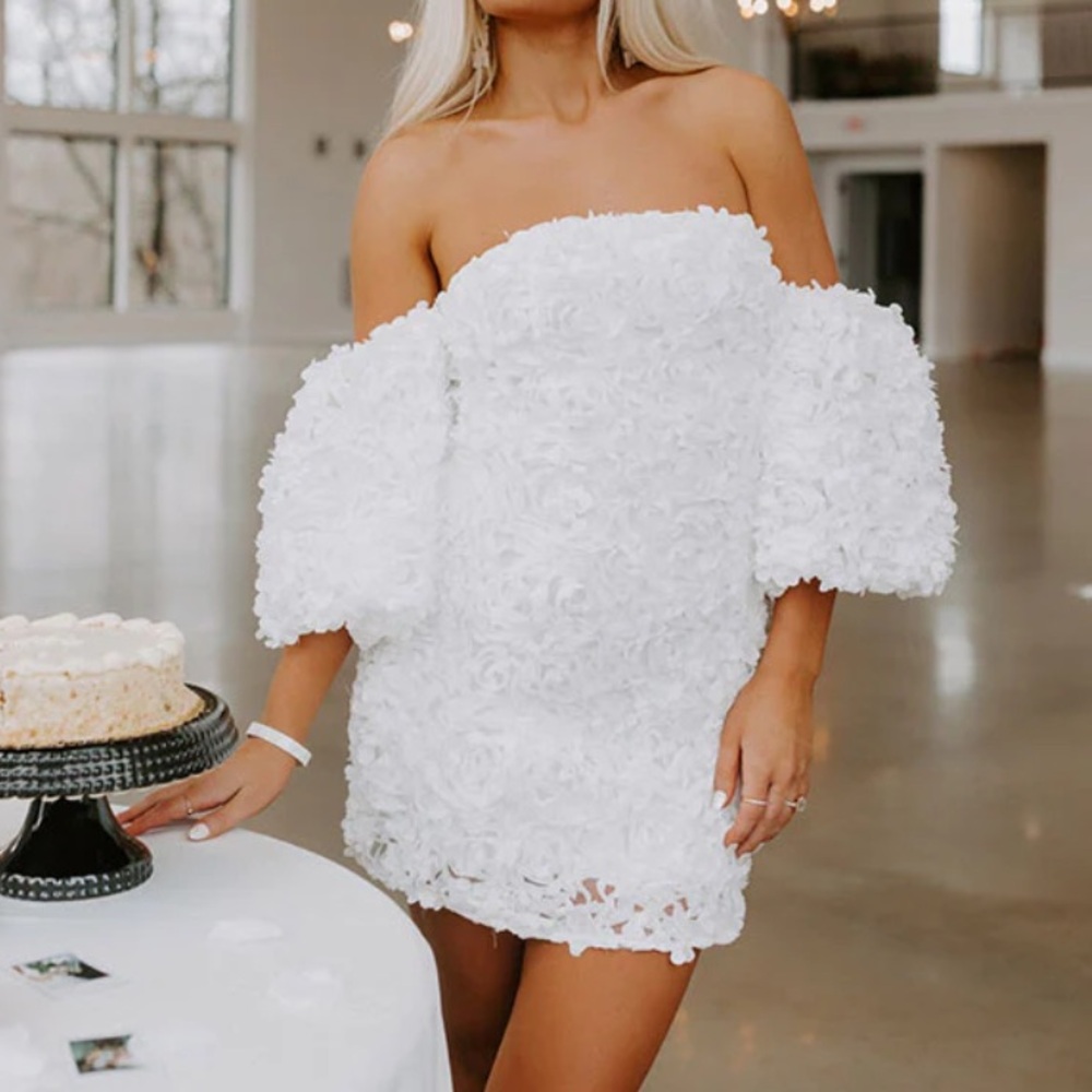 Floral White Mini Dress